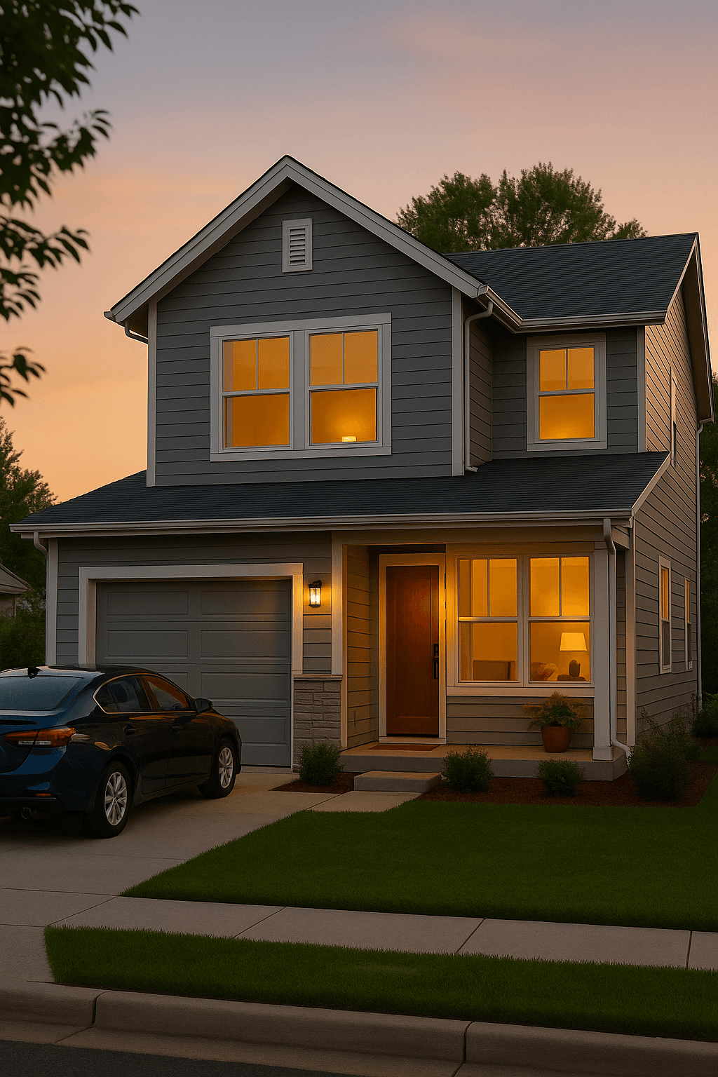 Family receiving home insurance support