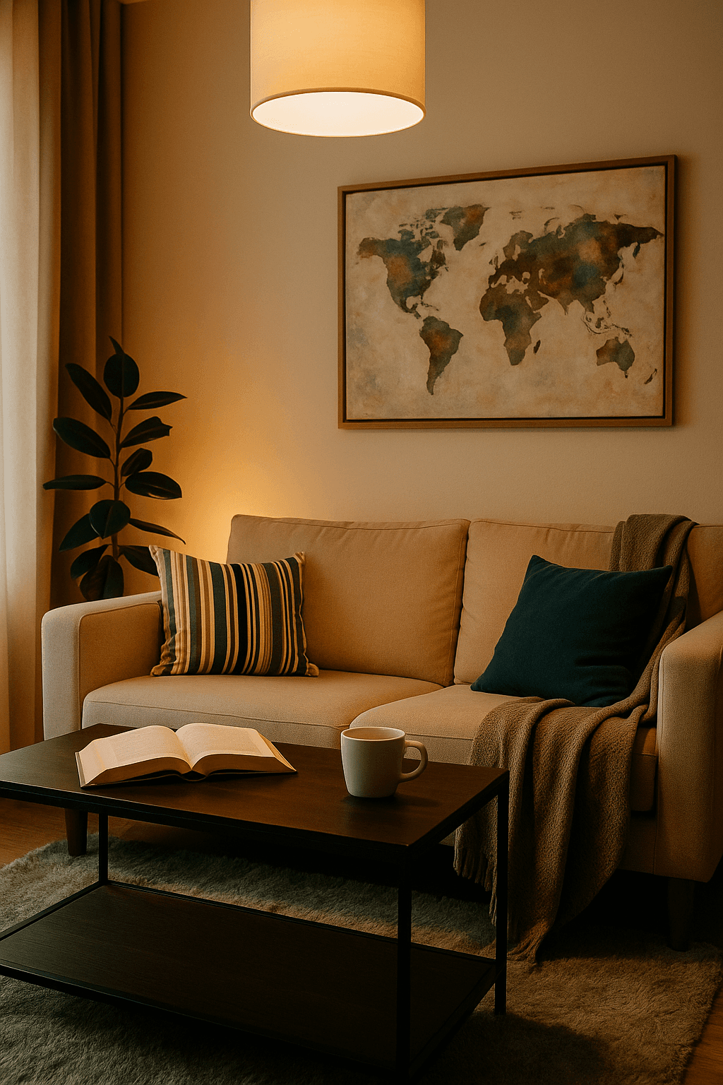 Cozy renter home illustration
